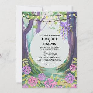 Fantasy Magical Enchanted Forest Wedding Einladung