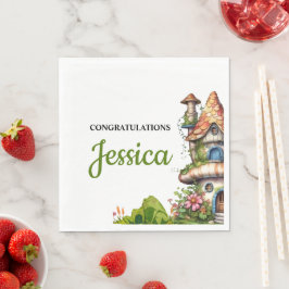 Fantasy Magical Fairy House Baby Shower Serviette