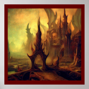 Fantasy Malerei 10 - Böser Tempel Poster