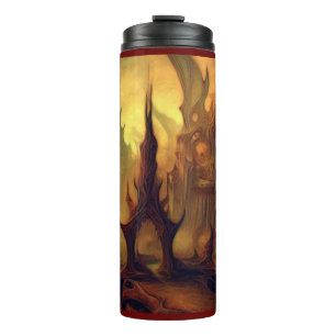 Fantasy Malerei 10 - Böser Tempel Thermosbecher