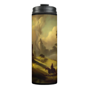 Fantasy Malerei 2 - Mittelalterliche Landschaft Thermosbecher