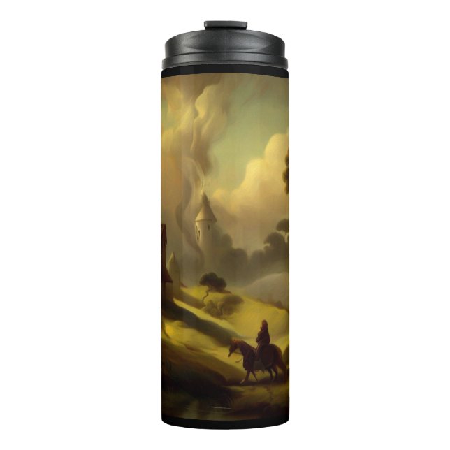 Fantasy Malerei 2 - Mittelalterliche Landschaft Thermosbecher (Vorderseite)