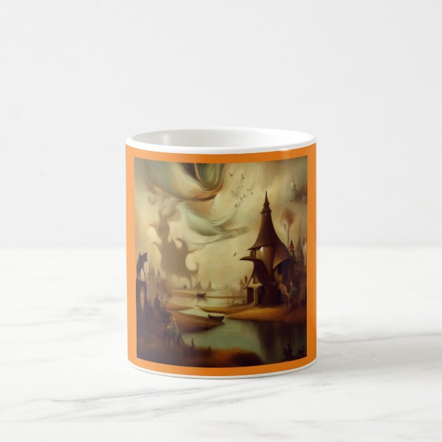 Fantasy Malerei 3 - Mittelalterliche Landschaft Kaffeetasse (Mittel)