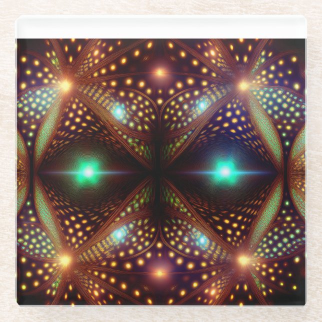 Fantasy Mandelbrot Fractal Glasuntersetzer (Vorderseite)