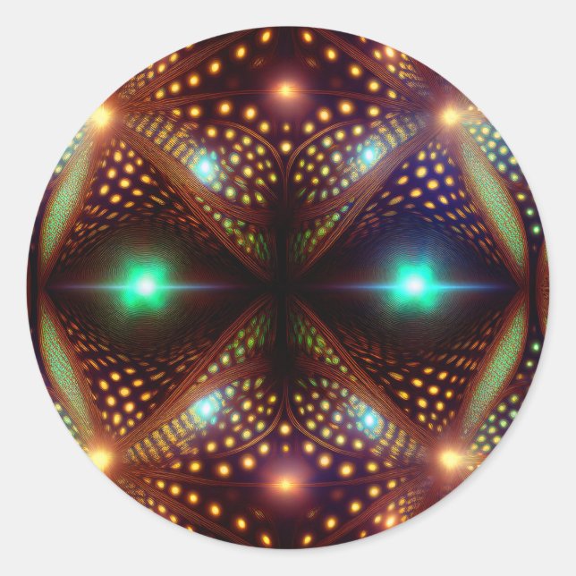 Fantasy-Mandelbrot-Fraktal Runder Aufkleber (Vorderseite)