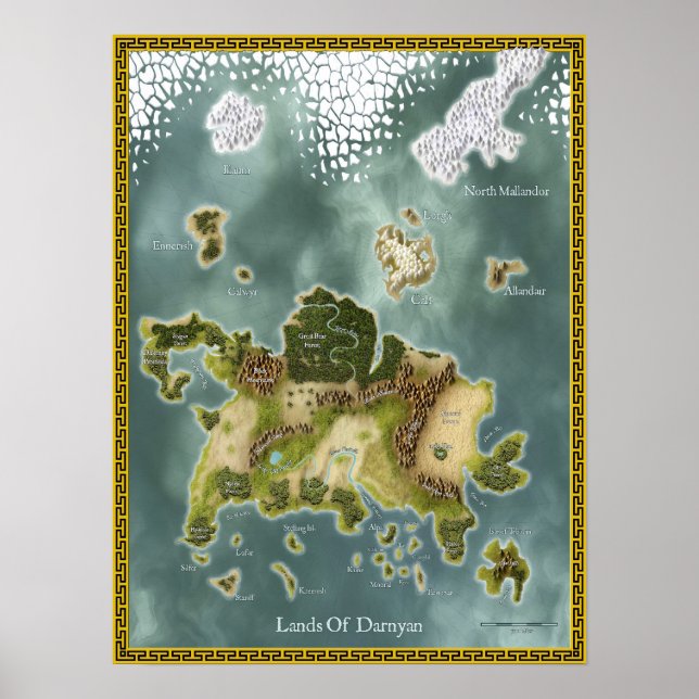 Fantasy Map Darnyan Poster (Vorne)