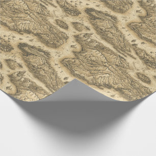 Fantasy Map Kartografie Altes handgezeichnetes Pap Geschenkpapier