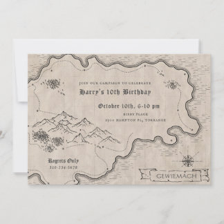 Fantasy Map Role Playing Game Kampagne Geburtstag Einladung