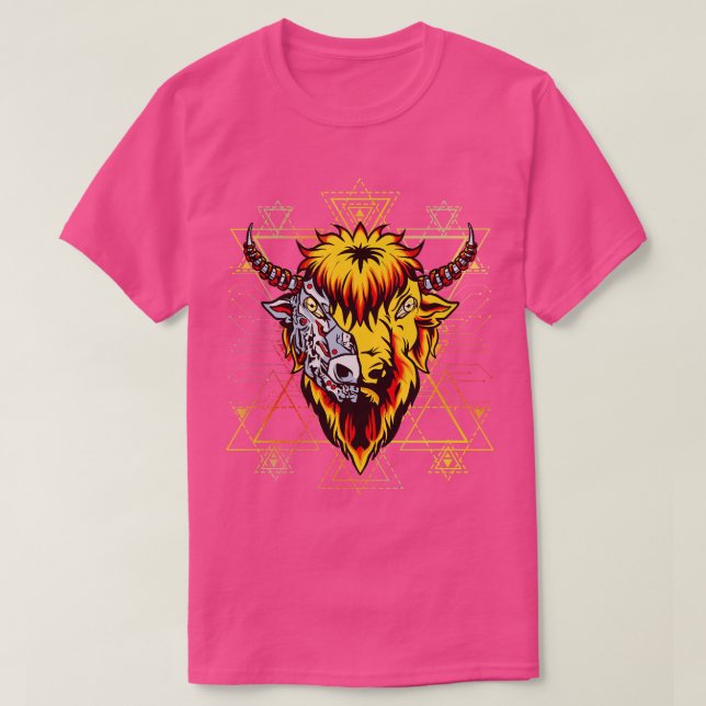 Fantasy Mechanical Metal Bison T-Shirt (Design vorne)