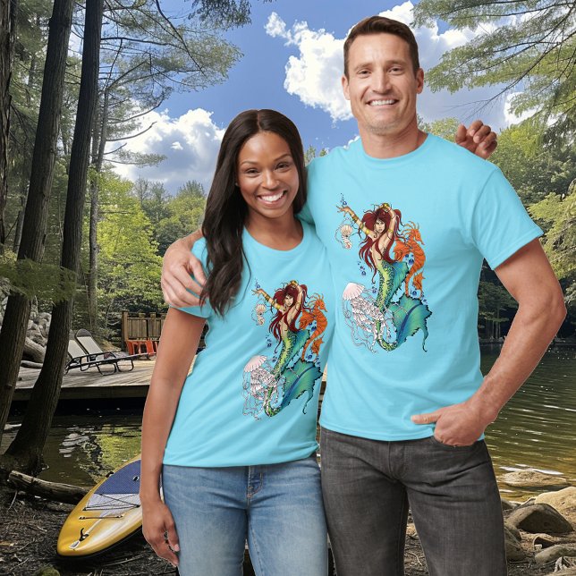 Fantasy Mermaid Aquamarin Tile T-Shirt (Von Creator hochgeladen)