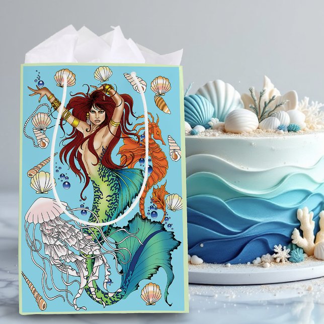 Fantasy Mermaid Aquamariner Schwanz Mittlere Geschenktüte (Von Creator hochgeladen)