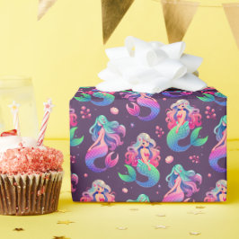 Fantasy Mermaid Muster mit Unterwasserelementen Geschenkpapier