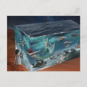 Fantasy Mermaid Ocean Cube Postkarte