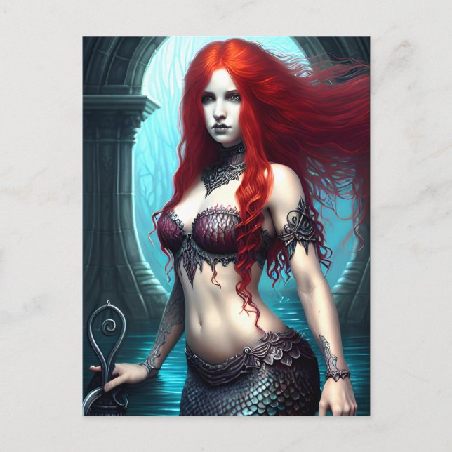 Fantasy Mermaid Postcard Postkarte (Vorderseite)