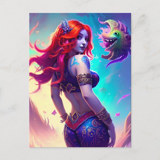 Fantasy Mermaid Postcard Postkarte (Vorderseite)