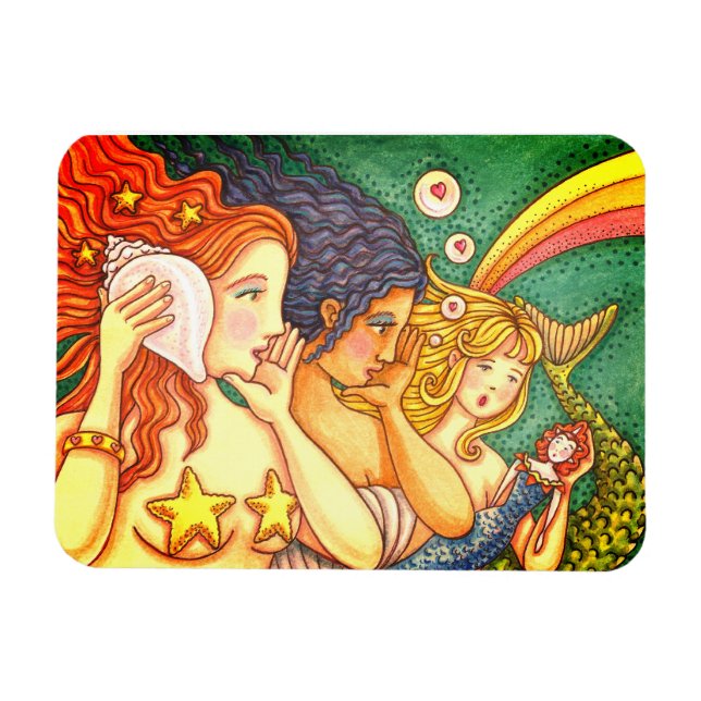FANTASY MERMAID SISTERHOOD SHARING SECRET WISDOMS MAGNET (Horizontal)