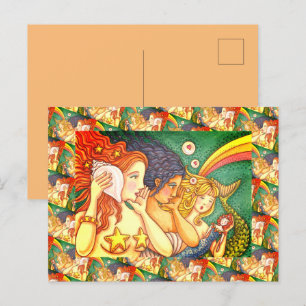 FANTASY MERMAID SISTERHOOD SHARING SECRET WISDOMS POSTKARTE