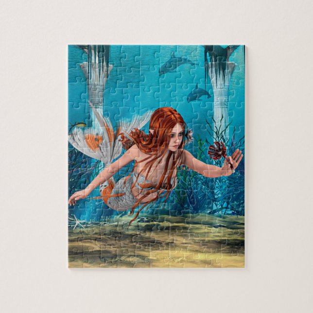 Fantasy Mermaid und Sea Lily Puzzle (Vertikal)