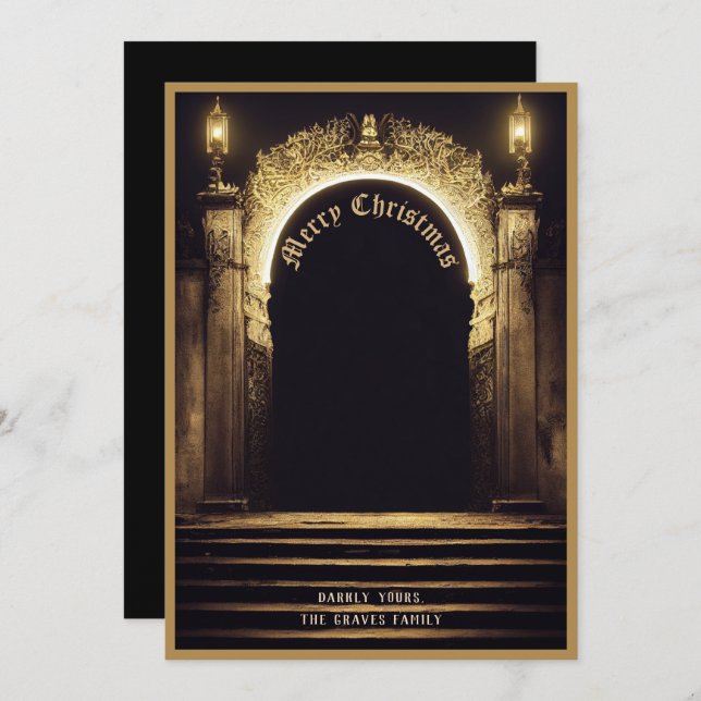 Fantasy Merry Weihnachtskarte Feiertagskarte (Vorne/Hinten)