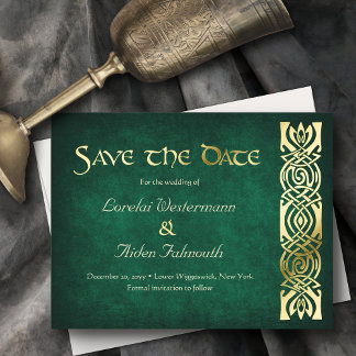 Fantasy-Mittelalter-Hochzeit-Einladungskarte zur V Folien Feiertagspostkarte