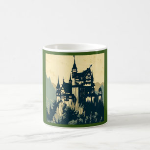 Fantasy Mittelalterliche Burg - Holzschnitt 1 Kaffeetasse