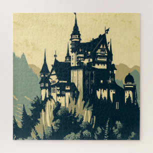 Fantasy Mittelalterliche Burg - Japanischer Holzsc Puzzle