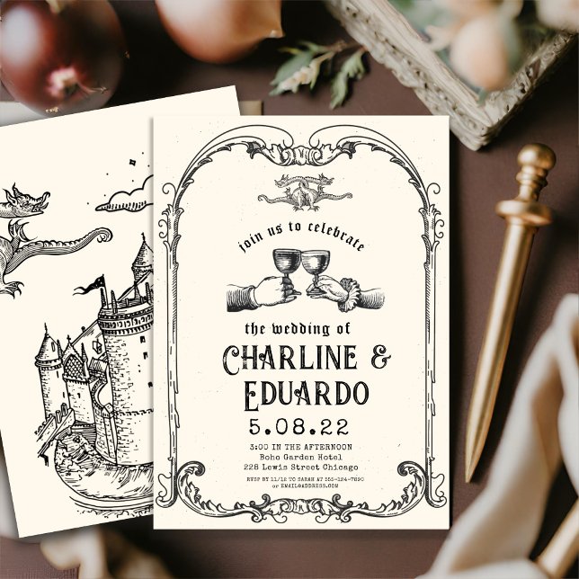 Fantasy Mittelalterliche Gravur Kunst Hochzeit Ein Einladung (Von Creator hochgeladen)