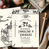 Fantasy Mittelalterliche Gravur Kunst Hochzeit Ein