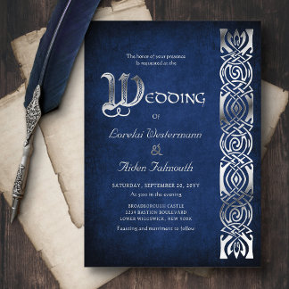 Fantasy-Mittelalterliche Hochzeit Folieneinladung