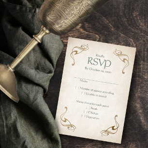 Fantasy-Mittelalterliche keltische Hochzeit RSVP Karte