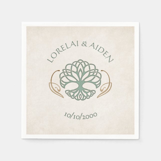 Fantasy Mittelalterliche keltische Hochzeit Serviette (Vorderseite)