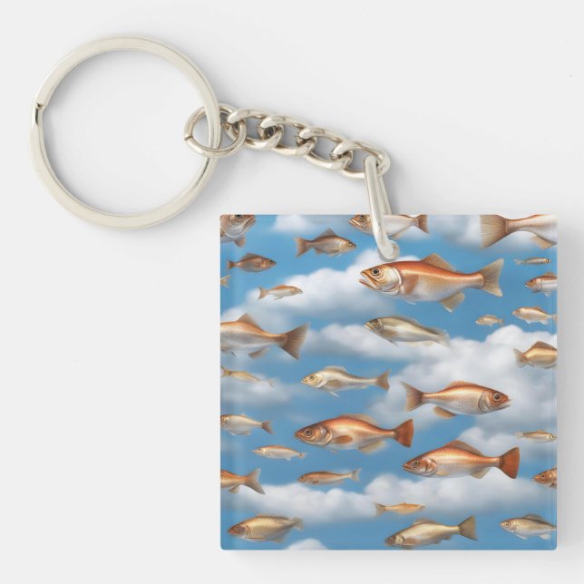 Fantasy Modern Raining Fish Schlüsselanhänger (Vorderseite)