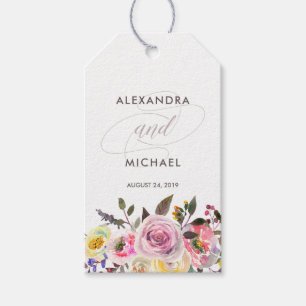 Fantasy   Moderne Aquarell-Gastgeschenk Hochzeit Geschenkanhänger