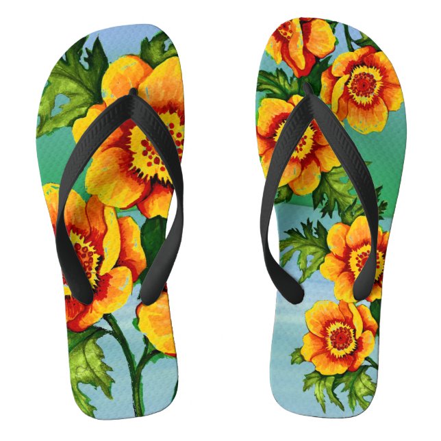 Fantasy Mohnblumen   Flip Flops (Fußbett)