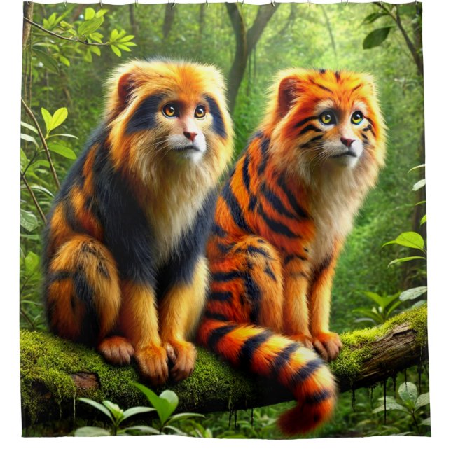 Fantasy Monkeys Duschvorhang (Vorderseite)