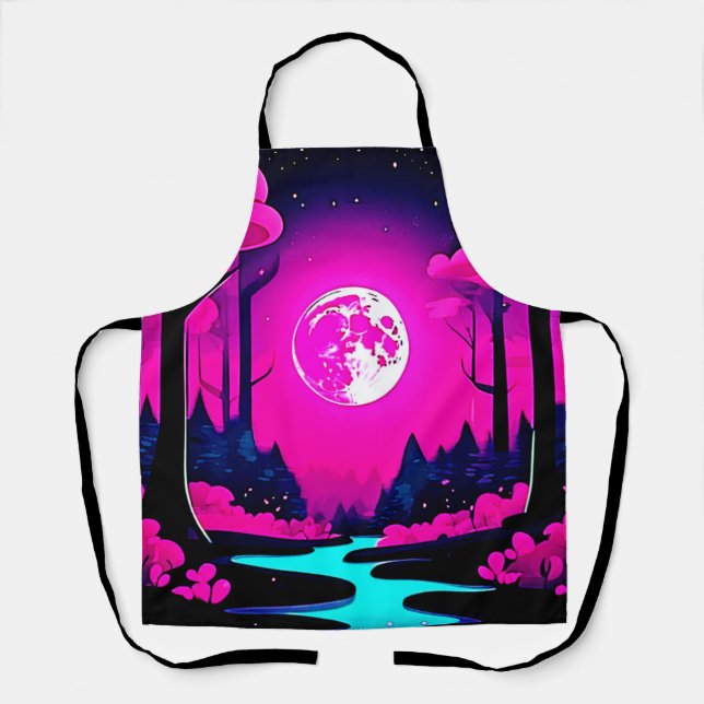 Fantasy Moonlit Woods Art Schürze (Vorderseite)