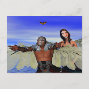 Fantasy Moth Hunters Postkarte