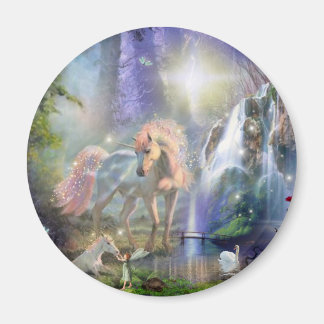 Fantasy Mother Unicorn and Baby in a Faige Garden Magnet