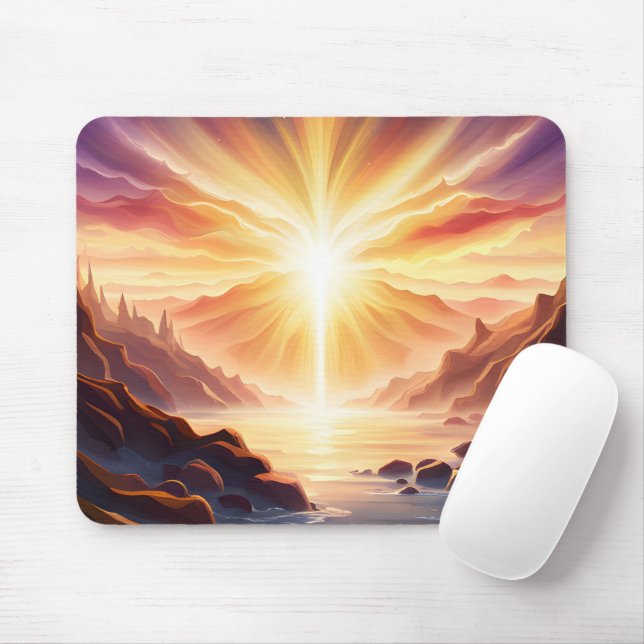 Fantasy Mountain Valley Lake Mousepad (Mit Mouse)