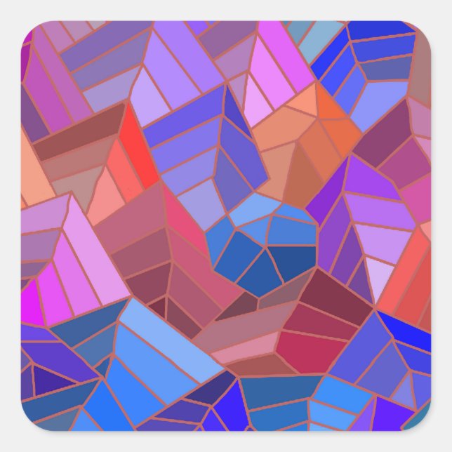 Fantasy Mountains View von Sky Quadratischer Aufkleber (Vorderseite)