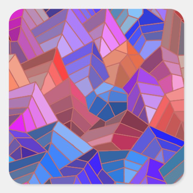 Fantasy Mountains View von Sky Quadratischer Aufkleber (Vorderseite)