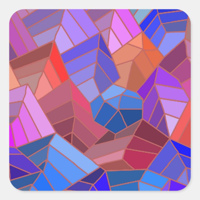 Fantasy Mountains View von Sky Quadratischer Aufkleber (Vorderseite)