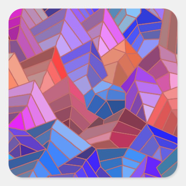 Fantasy Mountains View von Sky Quadratischer Aufkleber (Vorderseite)