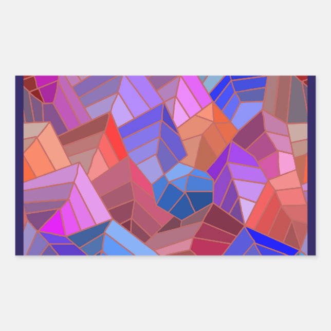 Fantasy Mountains View von Sky Rechteckiger Aufkleber (Vorderseite)