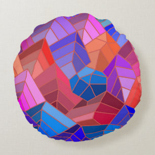 Fantasy Mountains View von Sky Rundes Kissen