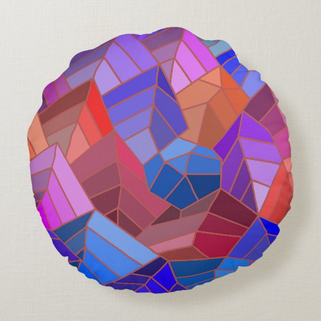 Fantasy Mountains View von Sky Rundes Kissen (Rückseite)