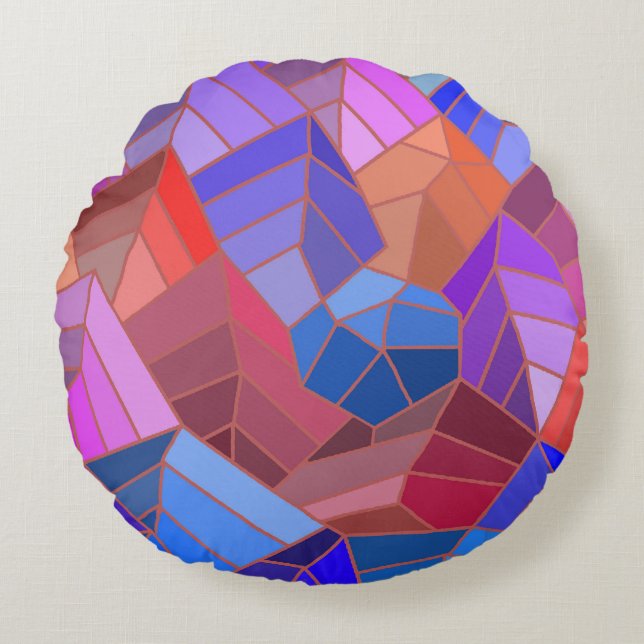 Fantasy Mountains View von Sky Rundes Kissen (Vorderseite)