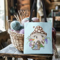 Fantasy Mouse Mushroom House Floral