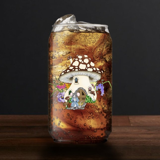 Fantasy Mouse Mushroom House Floral Dosenglas (Von Creator hochgeladen)