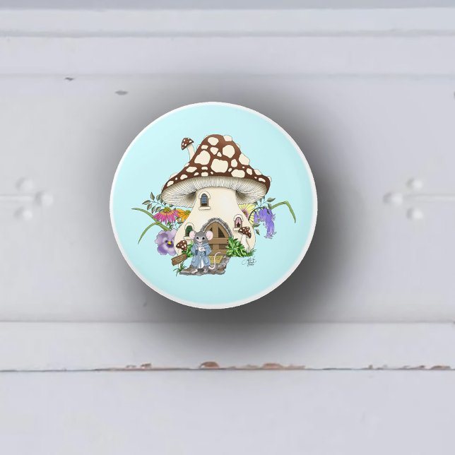 Fantasy Mouse Mushroom House Floral Keramikknauf (Von Creator hochgeladen)